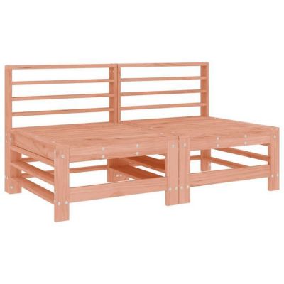 vidaXL Salon de Jardin 7 pcs, Canapés avec Repose-pied, Ensemble de Meubles avec Table Basse Patio Terrasse, Rustique, Bois 318640