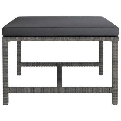vidaXL Salon de jardin 8 pcs avec coussins Résine tressée Gris