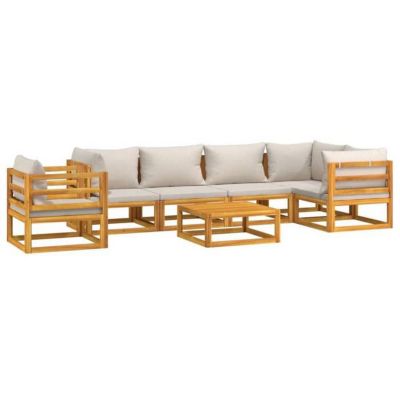 vidaXL Salon de Jardin avec Coussins 7 pcs, Canapés avec Dossier, Ensemble de Meubles avec Table Basse Patio Terrasse, 3155305