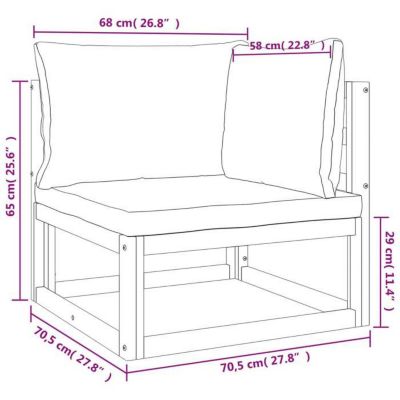 vidaXL Salon de Jardin avec Coussins 7 pcs, Canapés avec Dossier, Ensemble de Meubles avec Table Basse Patio Terrasse, 3155305