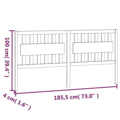 vidaXL Tête de lit 185,5x4x100 cm Bois massif de pin 818585