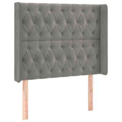 vidaXL Tête de lit avec oreilles Gris clair 93x16x118-128 cm Velours3119952