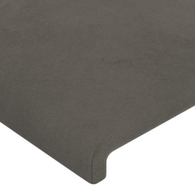 vidaXL Tête de lit avec oreilles Gris foncé 147x23x118-128 cm Velours3117725
