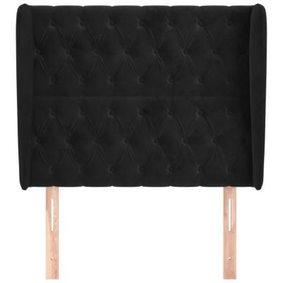 vidaXL Tête de lit avec oreilles Noir 93x23x118-128 cm Velours3118330