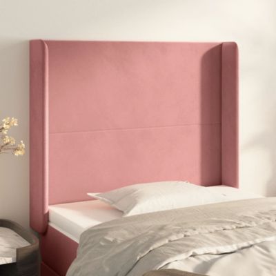 vidaXL Tête de lit avec oreilles Rose 83x16x118-128 cm Velours3119335