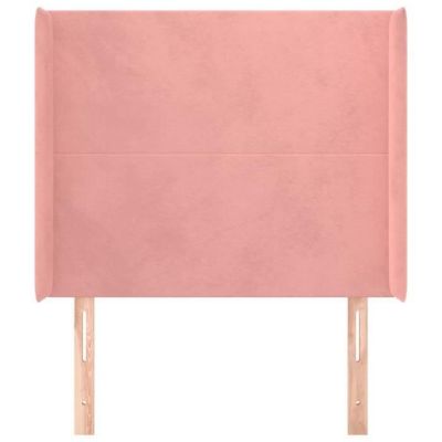 vidaXL Tête de lit avec oreilles Rose 83x16x118-128 cm Velours3119335