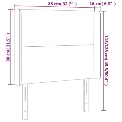 vidaXL Tête de lit avec oreilles Rose 83x16x118-128 cm Velours3119335