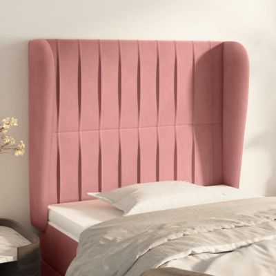 vidaXL Tête de lit avec oreilles Rose 93x23x118-128 cm Velours3118235