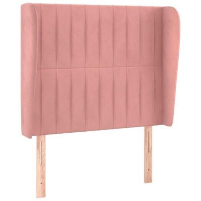 vidaXL Tête de lit avec oreilles Rose 93x23x118-128 cm Velours3118235