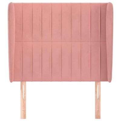 vidaXL Tête de lit avec oreilles Rose 93x23x118-128 cm Velours3118235