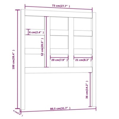 vidaXL Tête de lit Blanc 80,5x4x100 cm Bois massif de pin 817866