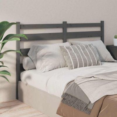 vidaXL Tête de lit Gris 126x4x100 cm Bois massif de pin 818412