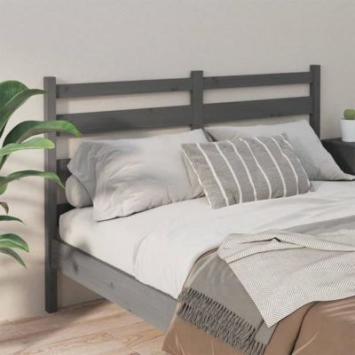 vidaXL Tête de lit Gris 126x4x100 cm Bois massif de pin 818412