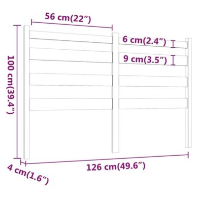 vidaXL Tête de lit Gris 126x4x100 cm Bois massif de pin 818412