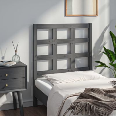 Tête De Lit En Pin Massif VidaXL - Design Classique Gris, Dimensions 96x4x100 Cm, Pour Un Style Rustique Et Apaisant - 3