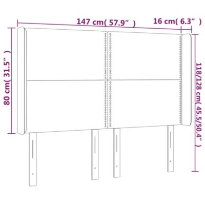 vidaXL Tête de Lit à LED Meuble de Chambre à Coucher Accessoire de Lit Double Tête de Cadre de Lit Intérieur Gris Clair 3123956