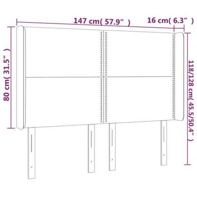 vidaXL Tête de Lit à LED Meuble de Chambre à Coucher Accessoire de Lit Double Tête de Cadre de Lit Intérieur Gris Clair 3123956