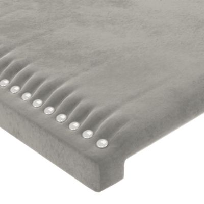 vidaXL Tête de Lit à LED Meuble de Chambre à Coucher Accessoire de Lit Double Tête de Cadre de Lit Intérieur Gris Clair 3123956