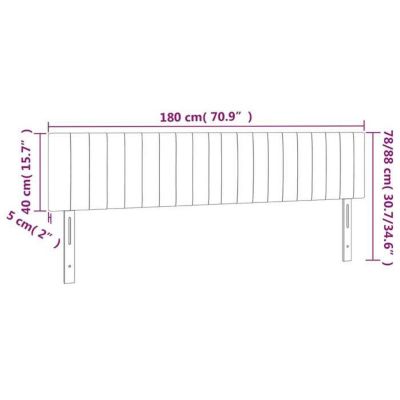 vidaXL Tête de Lit à LED Meuble de Chambre à Coucher Accessoire de Lit Double Tête de Cadre de Lit Intérieur Noir 3121912