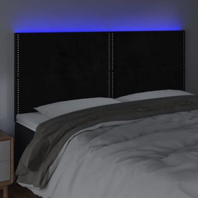 vidaXL Tête de Lit à LED Meuble de Chambre à Coucher Accessoire de Lit Double Tête de Cadre de Lit Intérieur Noir 3122352