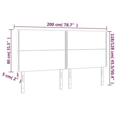 vidaXL Tête de Lit à LED Meuble de Chambre à Coucher Accessoire de Lit Double Tête de Cadre de Lit Intérieur Noir 3122352