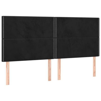 vidaXL Tête de Lit à LED Meuble de Chambre à Coucher Accessoire de Lit Double Tête de Cadre de Lit Intérieur Noir 3122352