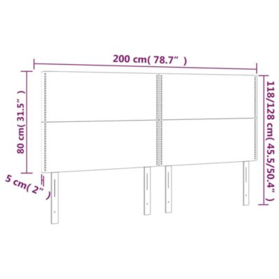 vidaXL Tête de Lit à LED Meuble de Chambre à Coucher Accessoire de Lit Double Tête de Cadre de Lit Intérieur Noir 3122352