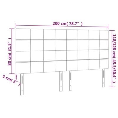vidaXL Tête de Lit à LED Meuble de Chambre à Coucher Accessoire de Lit Double Tête de Cadre de Lit Intérieur Noir 3122492