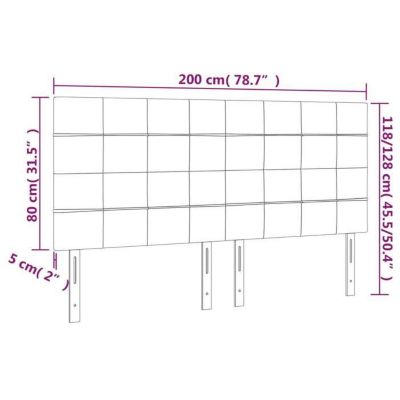 vidaXL Tête de Lit à LED Meuble de Chambre à Coucher Accessoire de Lit Double Tête de Cadre de Lit Intérieur Noir 3122492