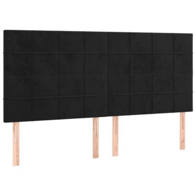 vidaXL Tête de Lit à LED Meuble de Chambre à Coucher Accessoire de Lit Double Tête de Cadre de Lit Intérieur Noir 3122492