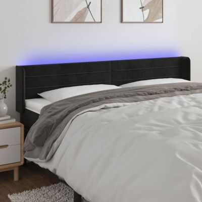 vidaXL Tête de Lit à LED Meuble de Chambre à Coucher Accessoire de Lit Double Tête de Cadre de Lit Intérieur Noir 3123444