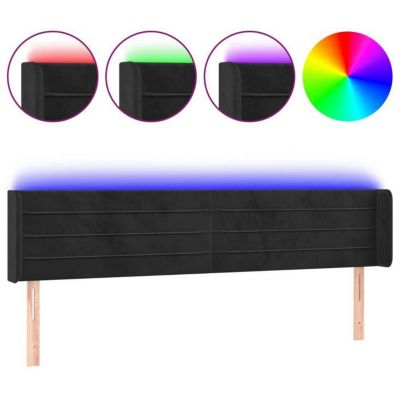vidaXL Tête de Lit à LED Meuble de Chambre à Coucher Accessoire de Lit Double Tête de Cadre de Lit Intérieur Noir 3123444
