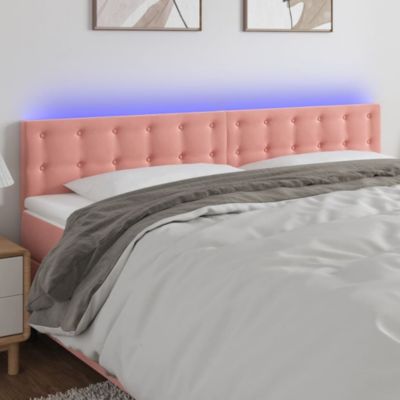 vidaXL Tête de Lit à LED Meuble de Chambre à Coucher Accessoire de Lit Double Tête de Cadre de Lit Intérieur Rose 3122111
