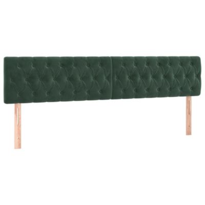 vidaXL Tête de Lit à LED Meuble de Chambre à Coucher Accessoire de Lit Double Tête de Cadre de Lit Intérieur Vert Foncé 3122011