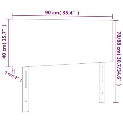 vidaXL Tête de Lit à LED Meuble de Chambre à Coucher Accessoire de Lit Simple Tête de Cadre de Lit Intérieur Gris Clair 3121368