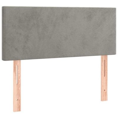 vidaXL Tête de Lit à LED Meuble de Chambre à Coucher Accessoire de Lit Simple Tête de Cadre de Lit Intérieur Gris Clair 3121368