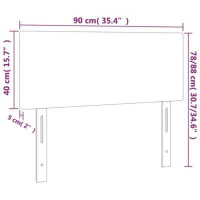 vidaXL Tête de Lit à LED Meuble de Chambre à Coucher Accessoire de Lit Simple Tête de Cadre de Lit Intérieur Gris Clair 3121368
