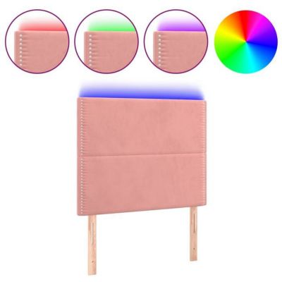 vidaXL Tête de Lit à LED Meuble de Chambre à Coucher Accessoire de Lit Simple Tête de Cadre de Lit Intérieur Rose 3122325