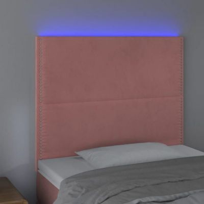 vidaXL Tête de Lit à LED Meuble de Chambre à Coucher Accessoire de Lit Simple Tête de Cadre de Lit Intérieur Rose 3122325