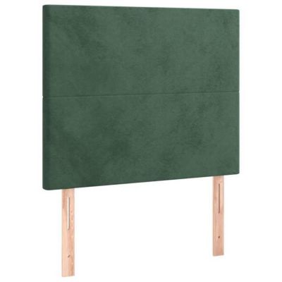 vidaXL Tête de Lit à LED Meuble de Chambre à Coucher Accessoire de Lit Simple Tête de Cadre de Lit Intérieur Vert Foncé 3122183