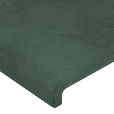 vidaXL Tête de Lit à LED Meuble de Chambre à Coucher Accessoire de Lit Simple Tête de Cadre de Lit Intérieur Vert Foncé 3122183