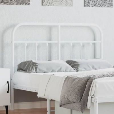 vidaXL Tête de lit métal blanc 120 cm 352658
