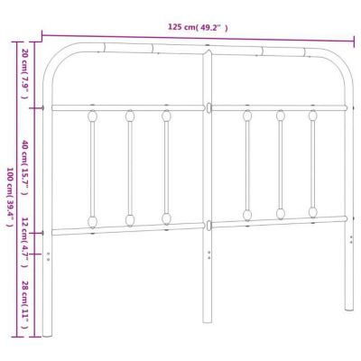 vidaXL Tête de lit métal blanc 120 cm 352658