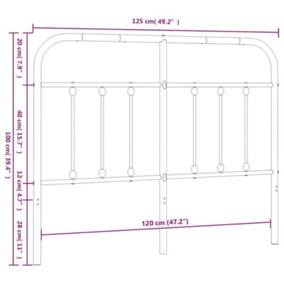 vidaXL Tête de lit métal blanc 120 cm 352658