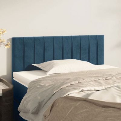 vidaXL Tête de Lit Meuble de Chambre à Coucher Accessoire de Lit Simple Tête de Cadre de Lit Intérieur Bleu Foncé 346240