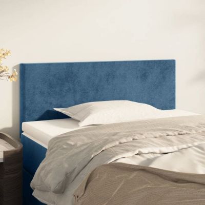 vidaXL Tête de Lit Meuble de Chambre à Coucher Accessoire de Lit Simple Tête de Cadre de Lit Intérieur Bleu Foncé 80x5x78/88 34574