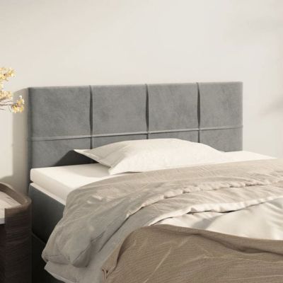 vidaXL Tête de Lit Meuble de Chambre à Coucher Accessoire de Lit Simple Tête de Cadre de Lit Intérieur Gris Clair 90x5x78/88 34602