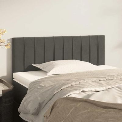 vidaXL Tête de Lit Meuble de Chambre à Coucher Accessoire de Lit Simple Tête de Cadre de Lit Intérieur Gris Foncé 346237