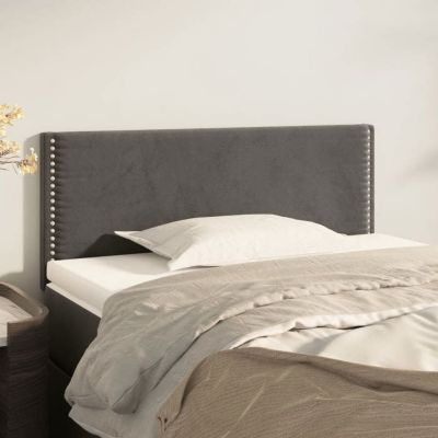 vidaXL Tête de Lit Meuble de Chambre à Coucher Accessoire de Lit Simple Tête de Cadre de Lit Intérieur Gris Foncé 90x5x78/88 34589