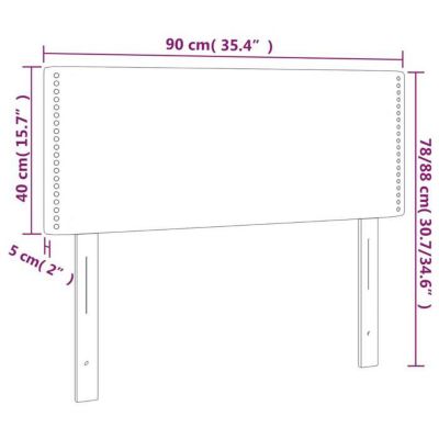 vidaXL Tête de Lit Meuble de Chambre à Coucher Accessoire de Lit Simple Tête de Cadre de Lit Intérieur Gris Foncé 90x5x78/88 34589